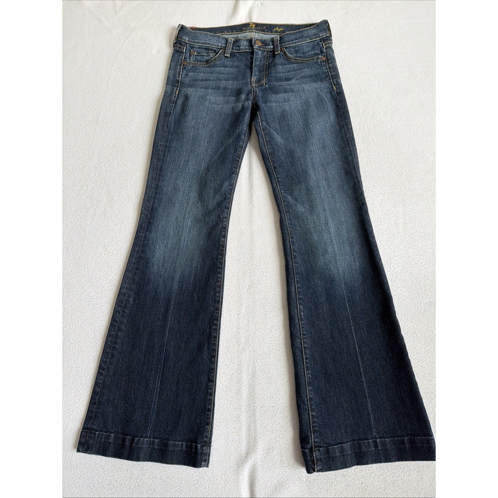 7 For All Mankind Dojo Jeans Women's 26 (28x30) Blue Flare Trouser Denim